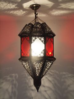 Boho Moroccan Lantern Red