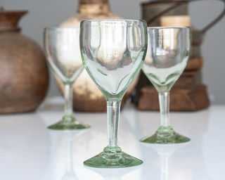 Clear Chunky Wine Glass