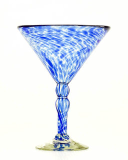 Cobalt Spotted Cocktail Glass