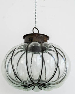 Mexican Handblown Pumpkin Clear