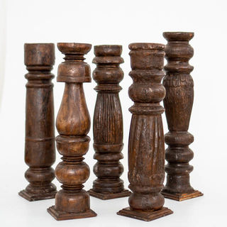 Tall Teak Pillar Candle 