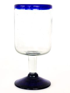 Blue Rim Port Glass