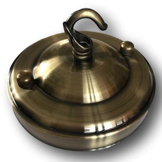 Large Ceiling Rose with Hook: Brass