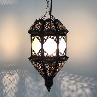 Boho Moroccan Lantern White