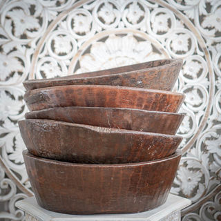 Old Wooden Teak Parat Bowl Large 