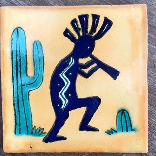 Kokopelli Tile Yellow