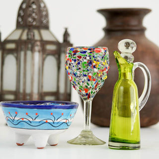 Green Olive Oil Bottle Tall