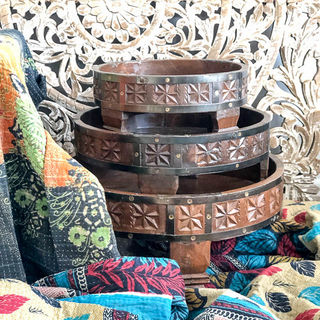 Set of 3 Chakki Grinder Tables