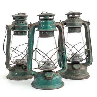 Vintage Indian Hand Lantern Green