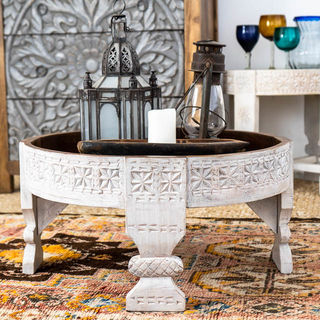 Whitewashed & Natural Chakki Table 