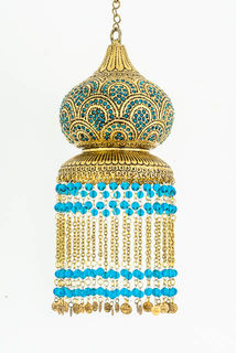 Blue Gypsy Brass Lantern
