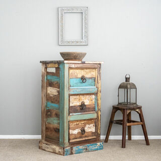 Tall Rustic Indian 3 Drawers C