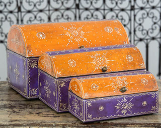 Set of 3 Treasure Boxes Purple