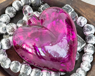 Crimson Glass Heart: Large