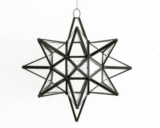 Mexican Clear Glass Star Lantern: Large