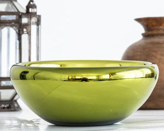 Olive Mirrored Glass Bowl