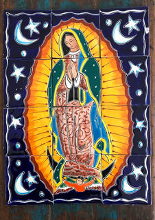 Our Lady of Guadalupe Tile Mural Colourful