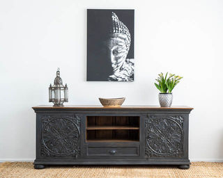 Goa TV Cabinet or Low Sideboard Charcoal 