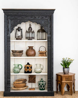Ishani Bookshelf Charcoal & White 