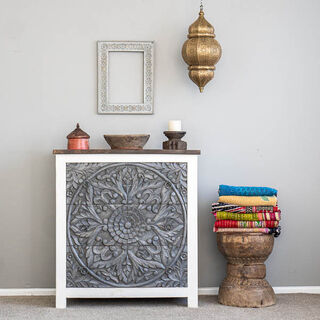 Mandala Drawers White & Grey 