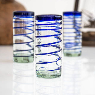 Blue Twist Highball Glass