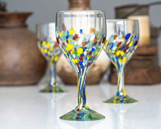 Summer Confetti Wine Glass
