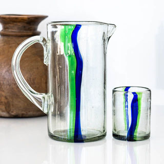 Indie Water Jug Green & Blue