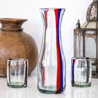 Indie Water Carafe Red & Blue