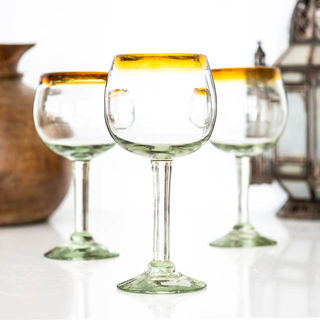 Amber Top Wine Glass
