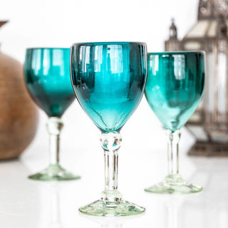 Teal Wine Glass