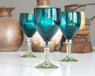 Teal Wine Glass