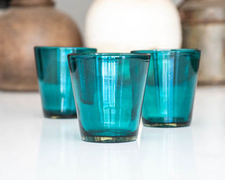 Teal Tumbler Glass
