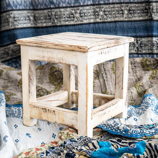 Small Work Stool White