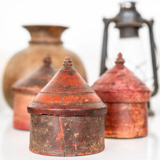 Vintage Wood Bindi Tikka Box 