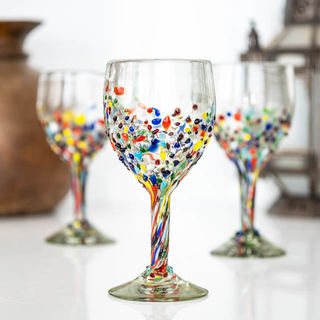 Half Confetti Wine Glass