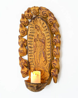 Our Lady of Guadalupe Wall Candle Natural