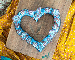 Mexican Wall Heart Blue