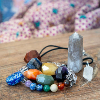 Chakra Set with Crystal Quartz Bracelet