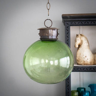 Mexican Handblown Bubble Lantern Green