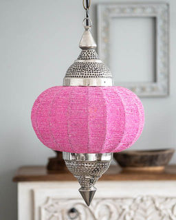 Beaded Boho Lantern Pink