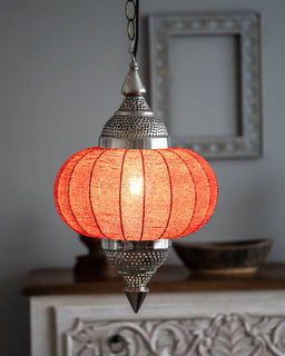 Beaded Boho Lantern Red