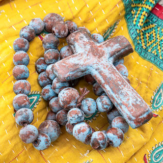Medium Mexican Rosary Beads Blue
