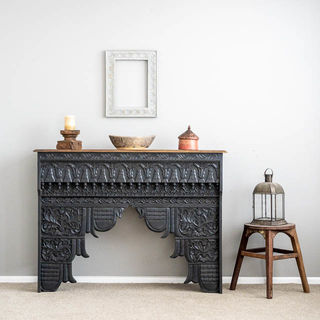 Boho Carved Console Charcoal