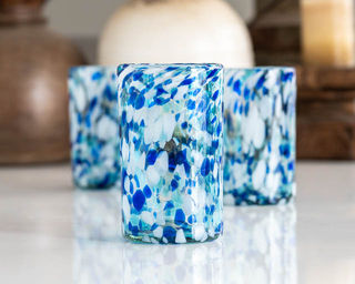 Blue Confetti Glass