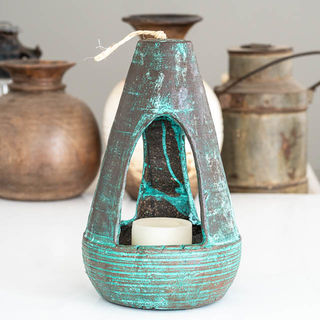 Clay Candle Holder/Bird Feeder: Green