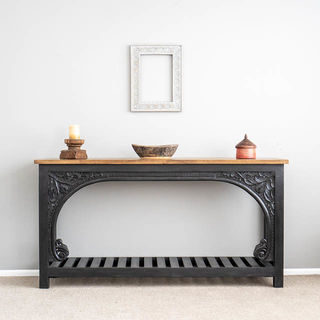 Bohemian Carved Console Charcoal