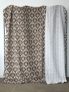 Ikat Kantha Quilt Brown