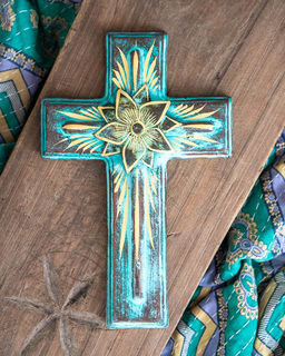 Mexican Cross with Tin Flower 1