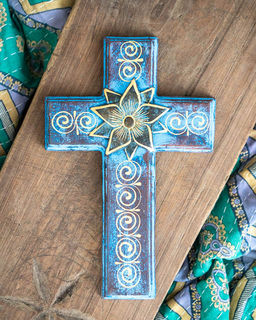 Mexican Cross with Tin Flower 3