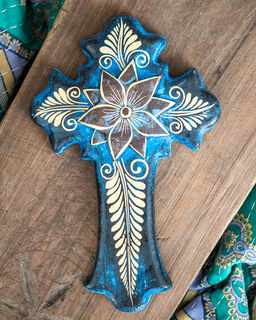 Mexican Cross with Tin Flower 7